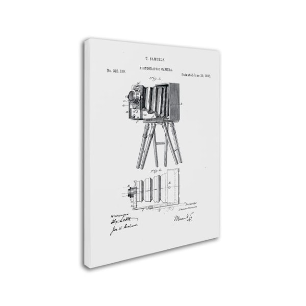 Claire Doherty 'Photographic Camera Patent 1885 White' Canvas Art,18x24